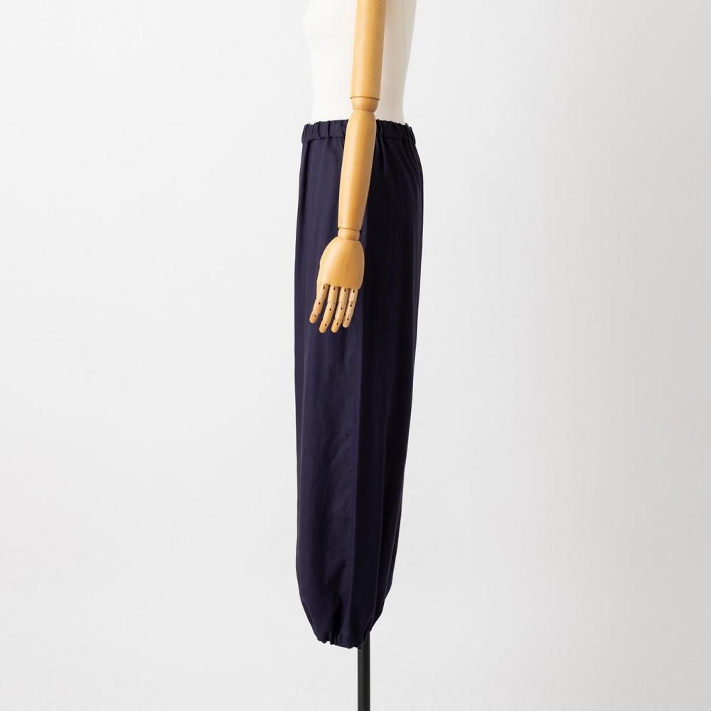frank leder ネイビー　イージーパンツ ドローストリング付き Frank Leder Striped Linen / Cotton 1 Tuck Drawstring