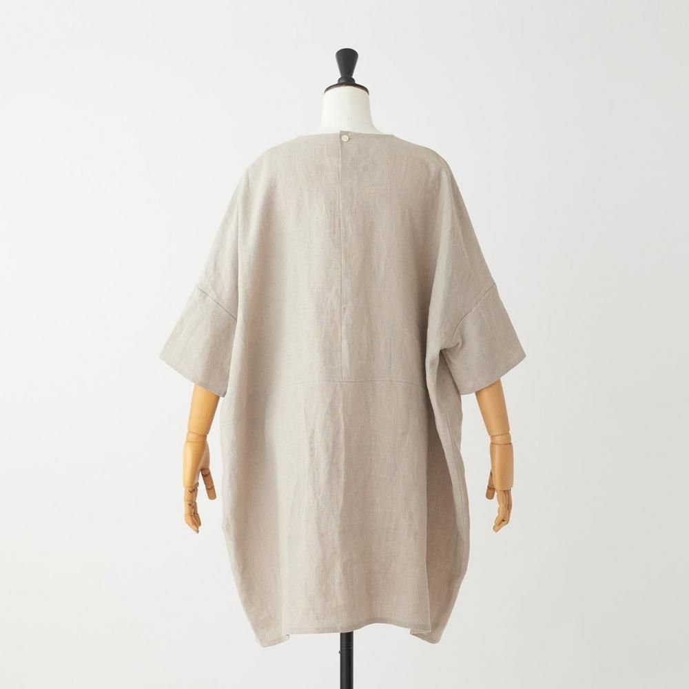 1920年代 アンティーク ヴィンテージ リネン チュニック ワンピース マチ付 1920年代 アンティーク ヴィンテージ リネン チュニック