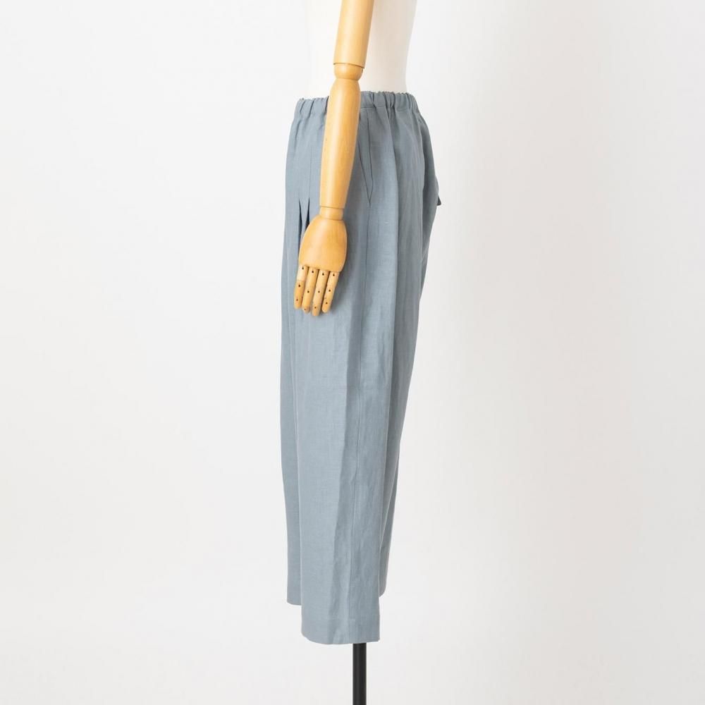 40/1リネンウエストタックパンツ | ワイドスタイル - STAMPS ONLINE