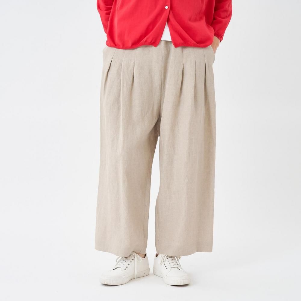 40/1リネンウエストタックパンツ | ワイドスタイル - STAMPS