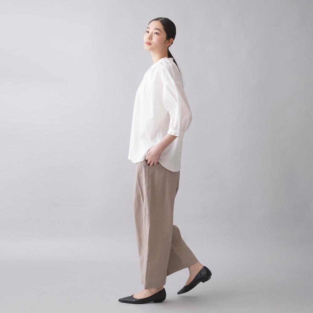 STAMP AND DIARY | ウエストタックワイドパンツ 91cm丈 STAMP AND DIARY｜レーヨンタイプライター ウエストタックワイド