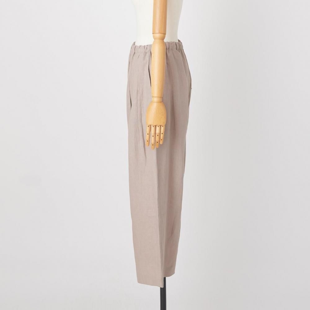 STAMP AND DIARY | ウエストタックワイドパンツ 91cm丈 STAMP AND DIARY｜40/1リネン ウエストタックワイドパンツ91cm丈