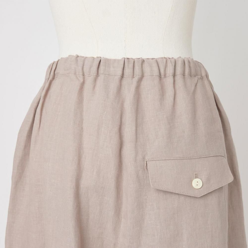STAMP AND DIARY | ウエストタックワイドパンツ 91cm丈 STAMP AND DIARY｜40/1リネン ウエストタックワイドパンツ91cm丈