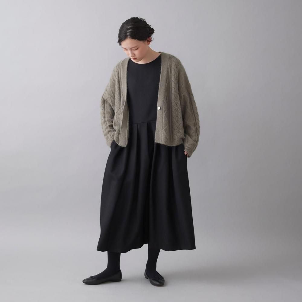 LOISIR ウールサキソニージャンパースカート 黒 ウールサキソニー 2wayジャンパースカート | レディース
