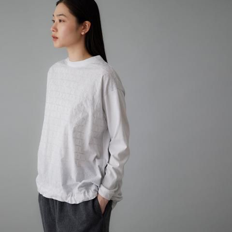 【STAMP AND DIARY】2wayタイプ 長袖 ライトベージュ スムースウール ワイド2wayボートネックカーディガン長袖（30番