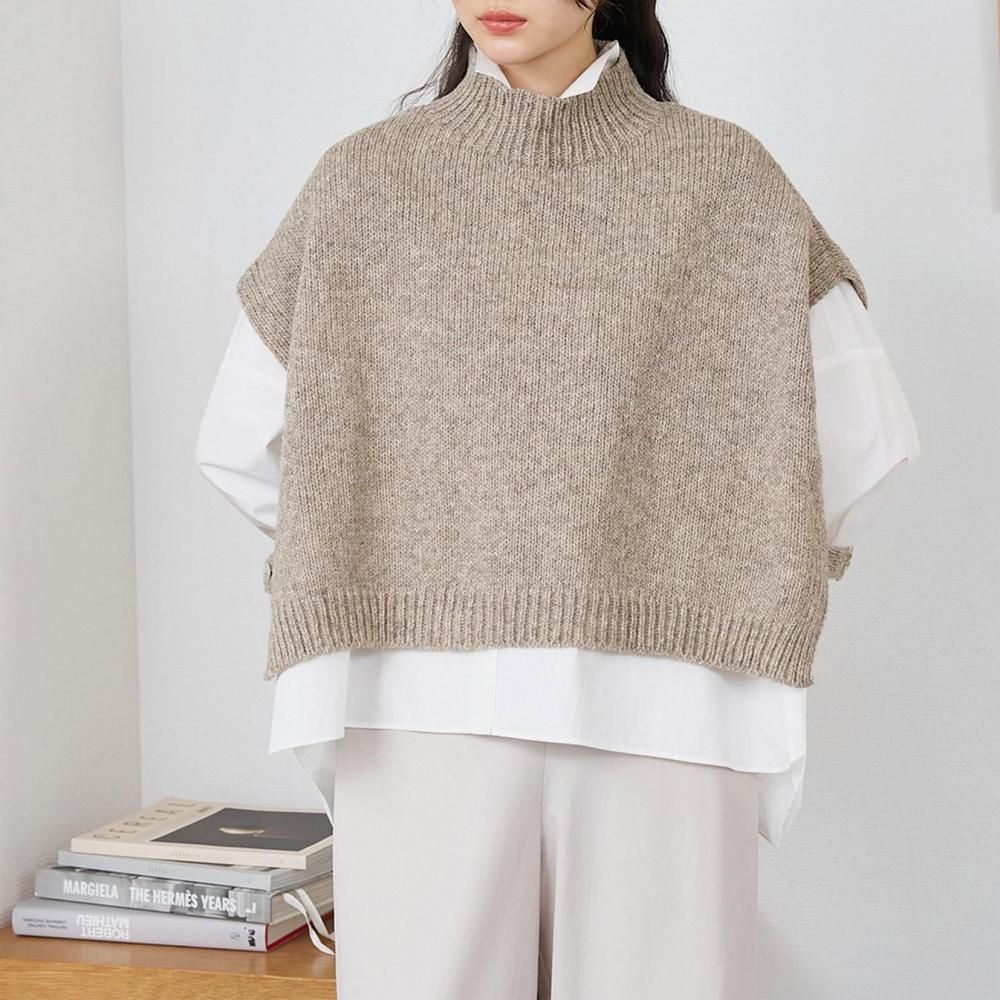 新品 24AW utilite ペルーハイランドウール モックネック ベスト ペルーハイランドウール モックネックベスト | おしゃれな秋冬アイテム