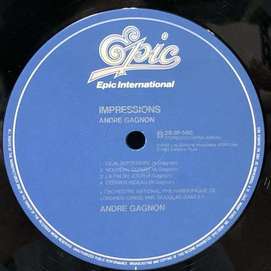 アンドレ・ギャニオン / インプレッションズ（印象物語）/ LP（X） - 中古レコード通販 東京コレクターズ