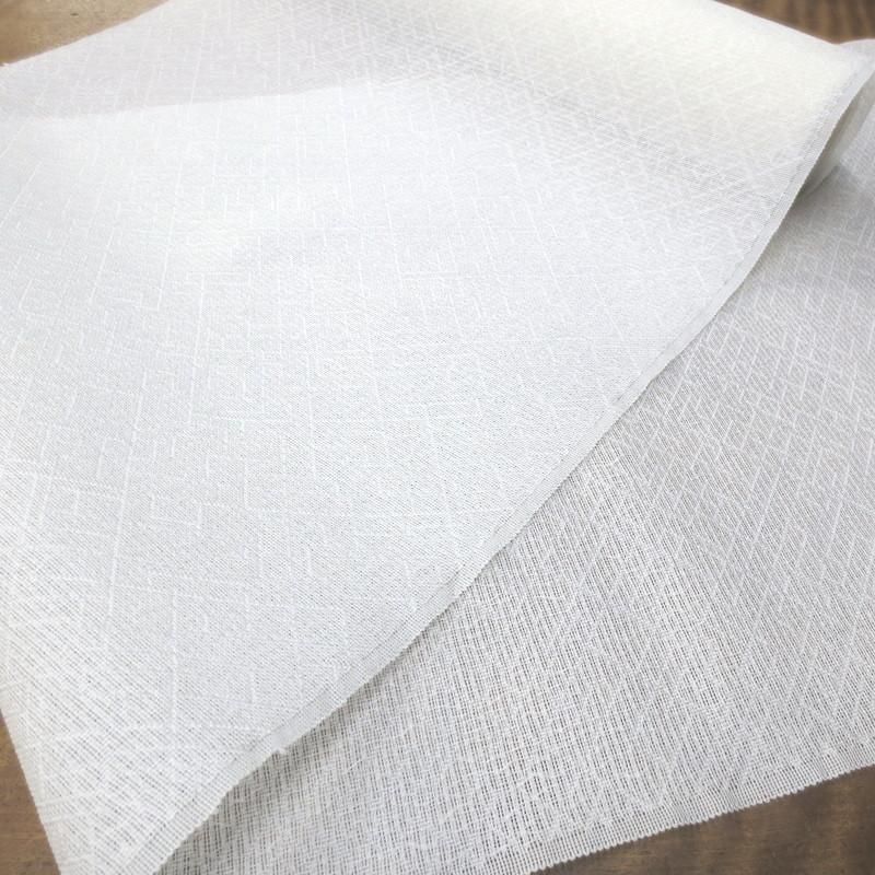 最高の透け感】西陣シルク ジャガード織紗綾形（白） 10㎝ - 廣田紬