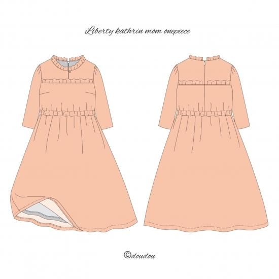 リバティ生地キャスリン ママワンピース（パターン＆レシピ/ソーイング