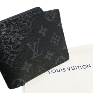 LOUIS VUITTON ルイヴィトン M61695 ポルトフォイユ・ ミュルティプル モノグラム・エクリプスキャンバス 二つ折り財布 小銭入れなし メンズ財布