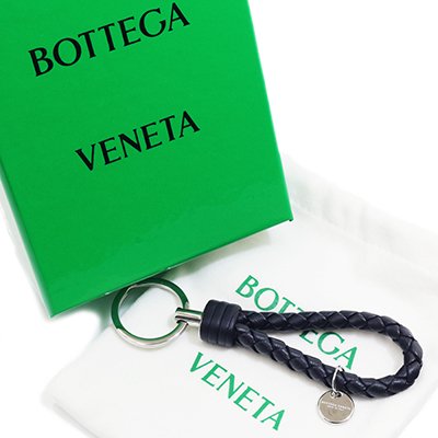 BOTTEGA VENETA ボッテガヴェネタ 113539 V001D 4014 ネイビー キーリング キーホルダー イントレチャート