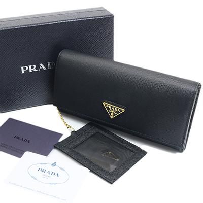 PRADA プラダ 1MH132 QHH F0002 NERO ブラック SAFFIANO TRIANG フラップ開閉 長財布