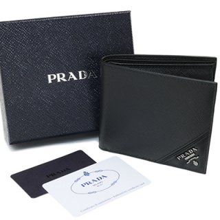 PRADA プラダ 2MO738 QME F0002 SAFFIANO METAL NERO ブラック 二つ折り財布