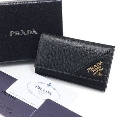 PRADA ץ 2PG222 QME F0632 SAFFIANO METAL NERO ֥å 6Ϣեå  ɿ