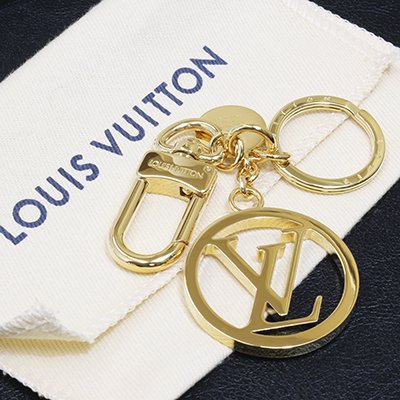 LOUIS VUITTON ルイヴィトン M68000 バッグ チャーム・LV サークル ゴールド色金具 イニシャル サークル キーリング キーホルダー