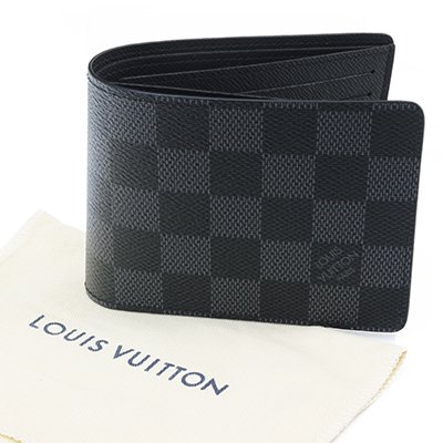 LOUIS VUITTON ルイヴィトン N63261 ポルトフォイユ・スレンダー ダミエ グラフィット 二つ折り財布 小銭入れなし