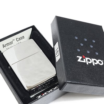 Zippo ジッポ— ライター #167 クロームポリッシュ アーマーケース オイルライター