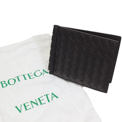 BOTTEGA VENETA ボッテガヴェネタ 123180 V4651 2006 ブラウン INTRECCIATO イントレチャート 二つ折り 財布 マネークリップ付き 小銭入れなし
