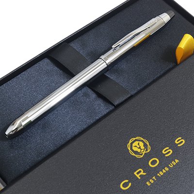 CROSS クロス テックスリー NAT0090-1ST クローム 黒・赤ボールペン シャープペン（0.5mm）ツイスト式 マルチペン 