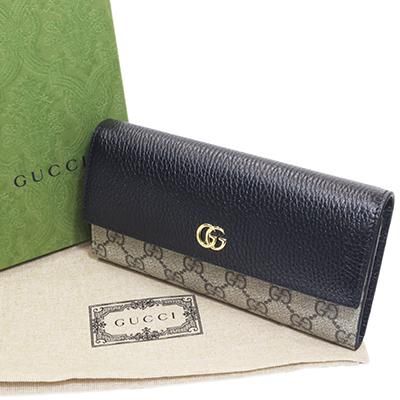 GUCCI グッチ 456116 17WAG 1283 ブラック×ベージュ×エボニー PETITE