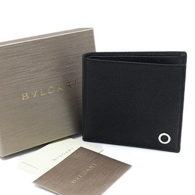 BVLGARI ブルガリ 二つ折り財布 30396 ブルガリ・ブルガリ マン ブラック 小銭入れあり メンズ財布