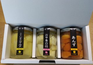 長野産「ジュレ３種セット（川中島白桃、りんご、杏）」