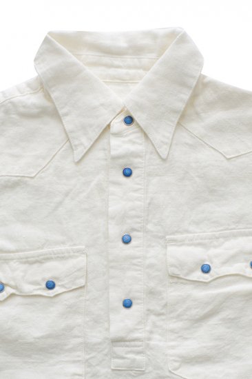 Porter Classic - PC7 LINEN WESTERN PULLOVER SHIRT - WHITE ポーター ...