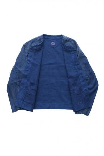 Porter Classic - MOLESKIN NO-COLLAR JACKET - BLUE ポーター Porter Classic - MOLESKIN NO-COLLAR JACKET - BLUE ポーター