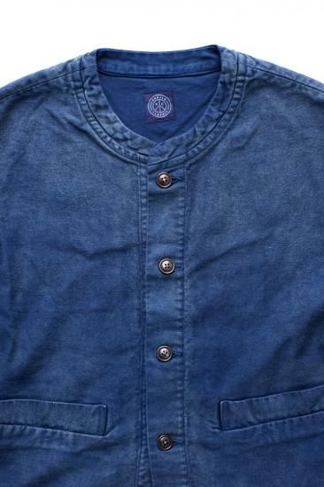 Porter Classic - MOLESKIN NO-COLLAR JACKET - BLUE ポーター