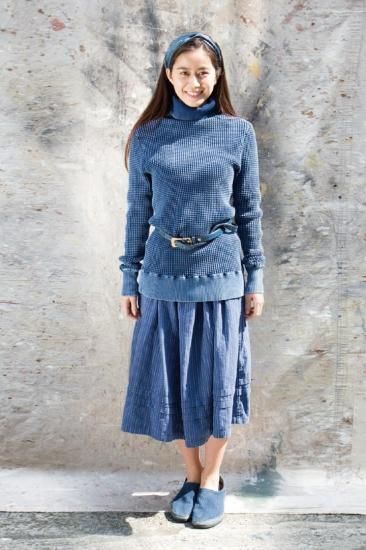 Porter Classic - FRENCH THERMAL TURTLENECK - BLUE ポーター