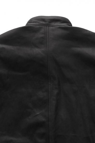 Porter Classic ポータークラシック レザーチャイナジャケット Porter Classic - LEATHER CHINESE JACKET - BLUE - ポーター