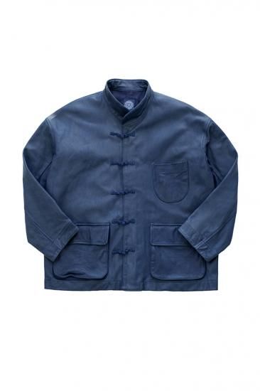 Porter Classic - LEATHER CHINESE JACKET - BLUE - ポーター Porter Classic - LEATHER CHINESE JACKET - BLUE - ポーター