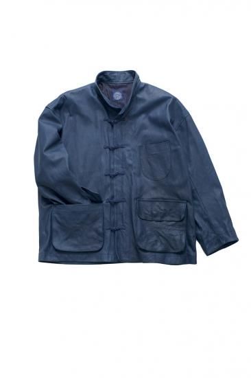 Porter Classic - LEATHER CHINESE JACKET - BLUE - ポーター Porter Classic - LEATHER CHINESE JACKET - BLUE - ポーター