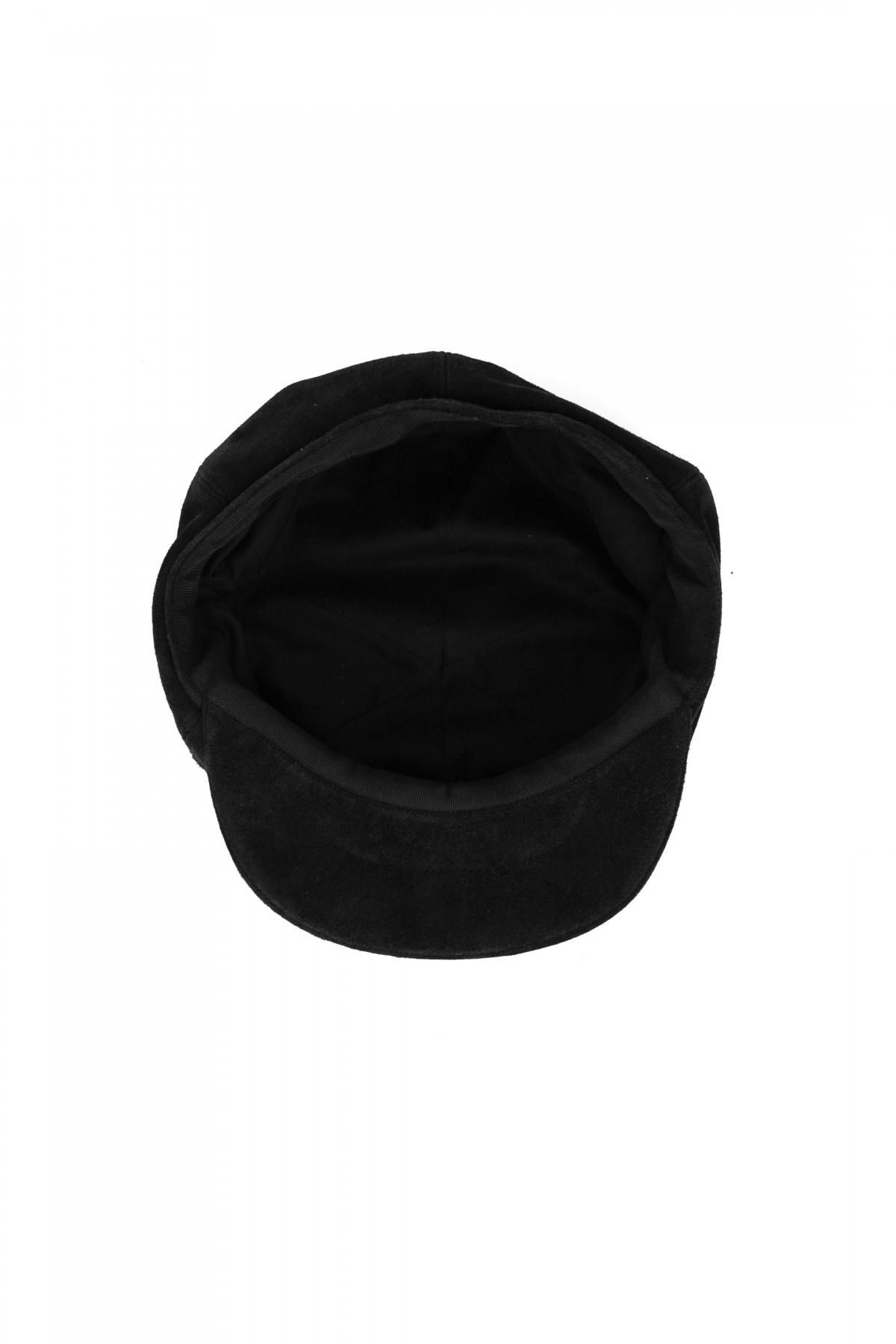 GOAT SUEDE CASQUETTE W/SILVER BUTTON