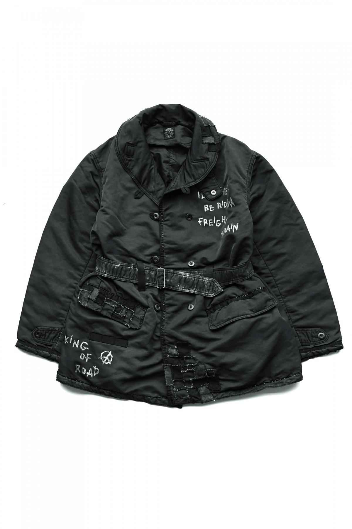 Porter Classic - SUPER NYLON SHAWL COLLAR COAT - BLACK| Porter