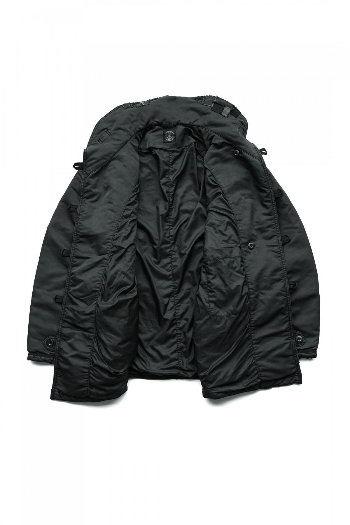 Porter Classic - SUPER NYLON SHAWL COLLAR COAT - BLACK Porter Classic - SUPER NYLON SHAWL COLLAR COAT - BLACK