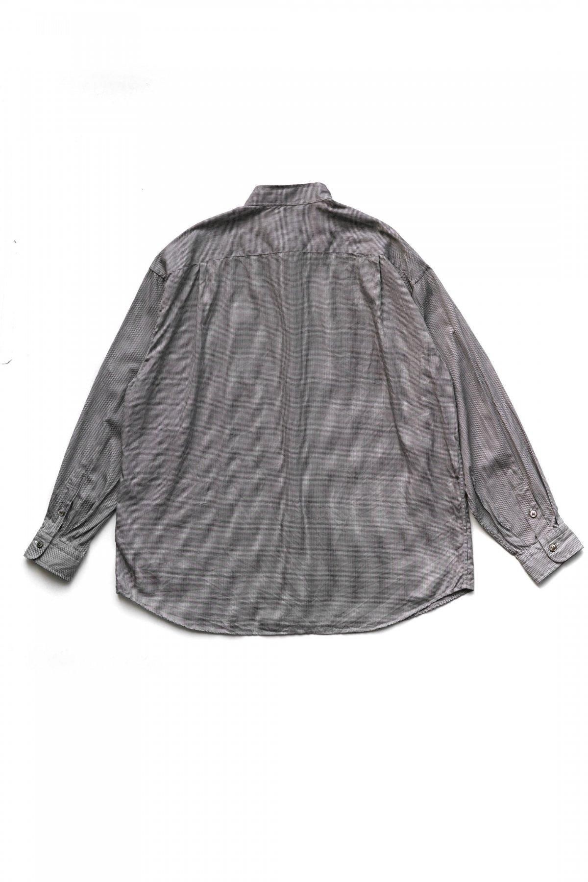 Porter Classic - SWISS COTTON STAND COLLAR CHECK SHIRT Porter Classic - SWISS COTTON STAND COLLAR CHECK SHIRT