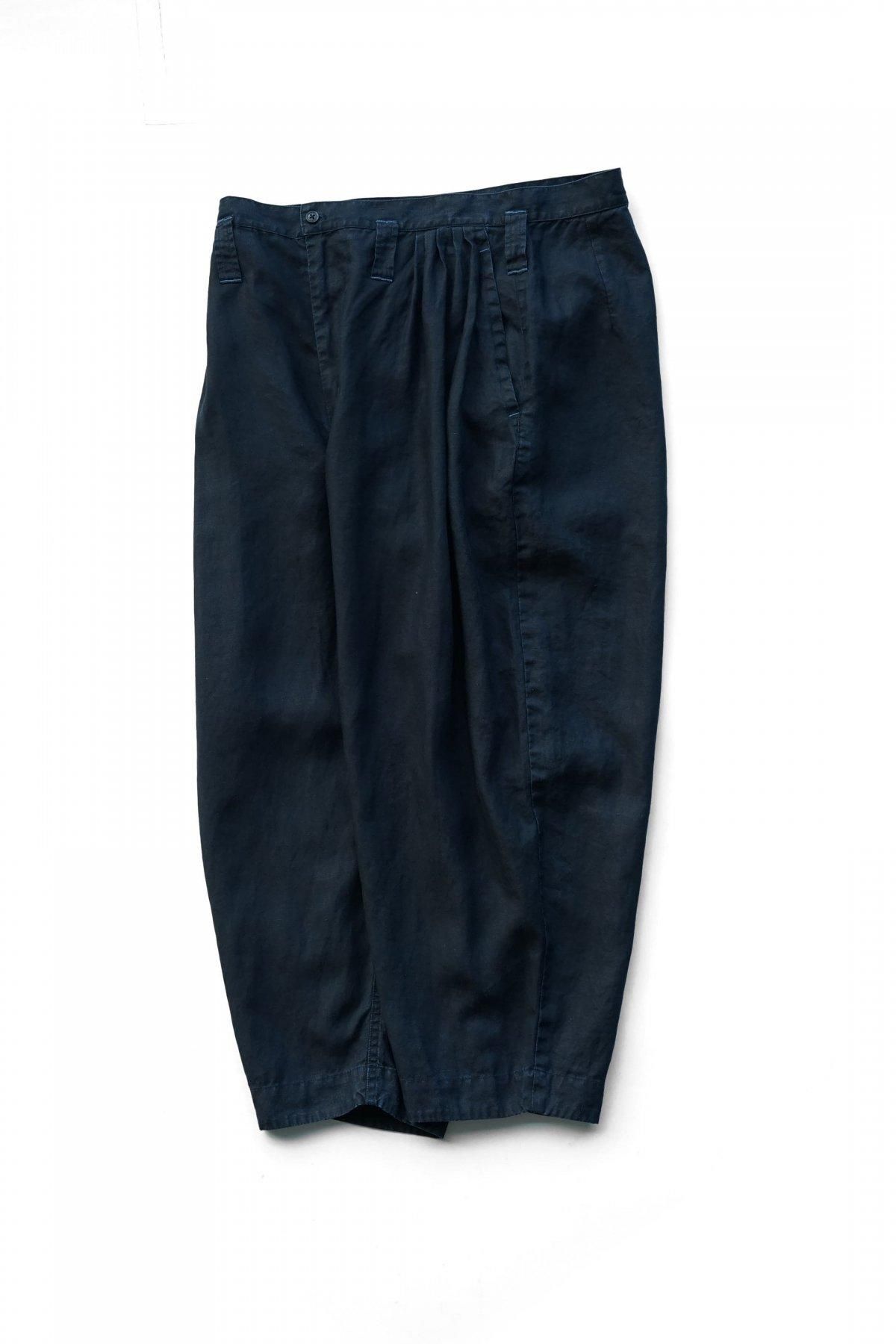 パンツ PORTER CLASSIC FARMER'S LINEN BEBOP M Porter Classic - FARMER'S LINEN BEBOP PANTS - INDIGO