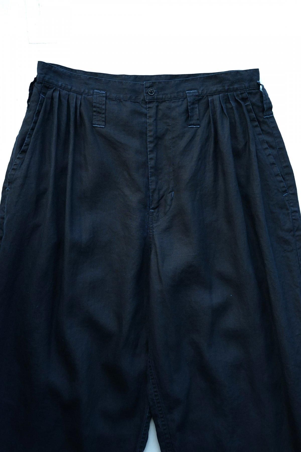 パンツ PORTER CLASSIC FARMER'S LINEN BEBOP M Porter Classic - FARMER'S LINEN BEBOP PANTS - INDIGO