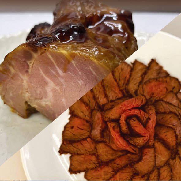 お肉専門店の焼豚＆ローストビーフセット<p></p>焼豚(約150g)とローストビーフ(約200g)自家製たれ付
