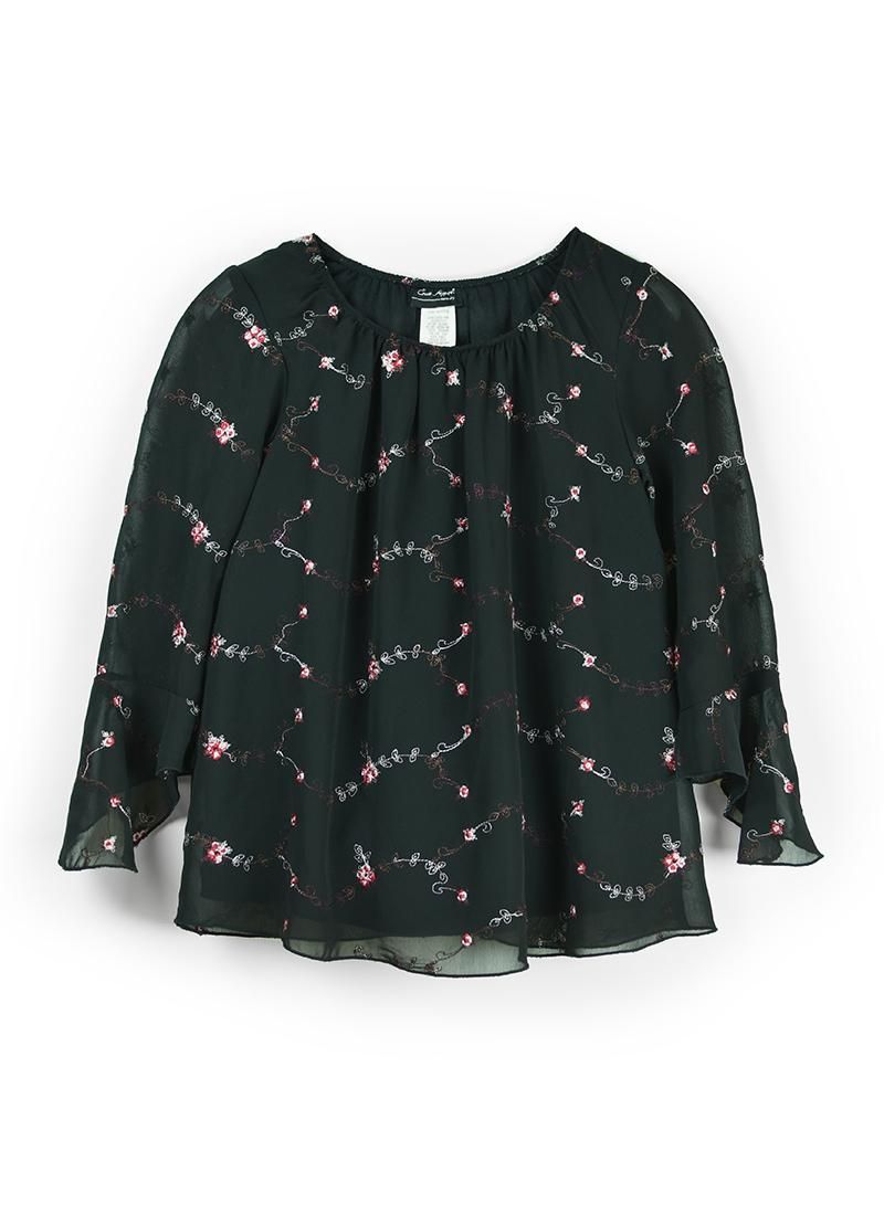 USED Floral Embroidery Blouse No.1