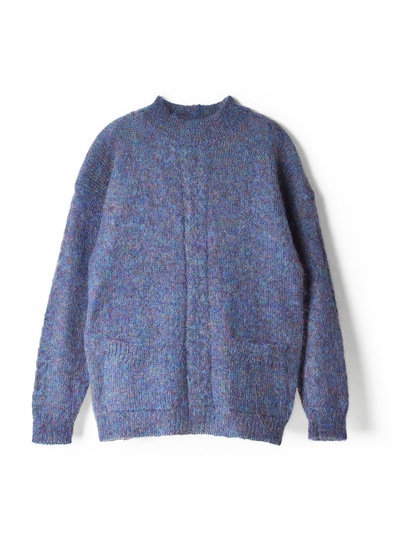 USED Mohair Pocket Crew Neck Knit