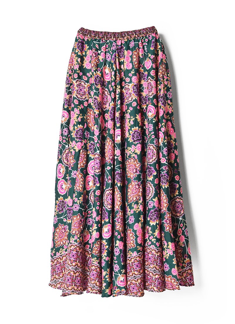 USED Floral Print Long Skirt No.2
