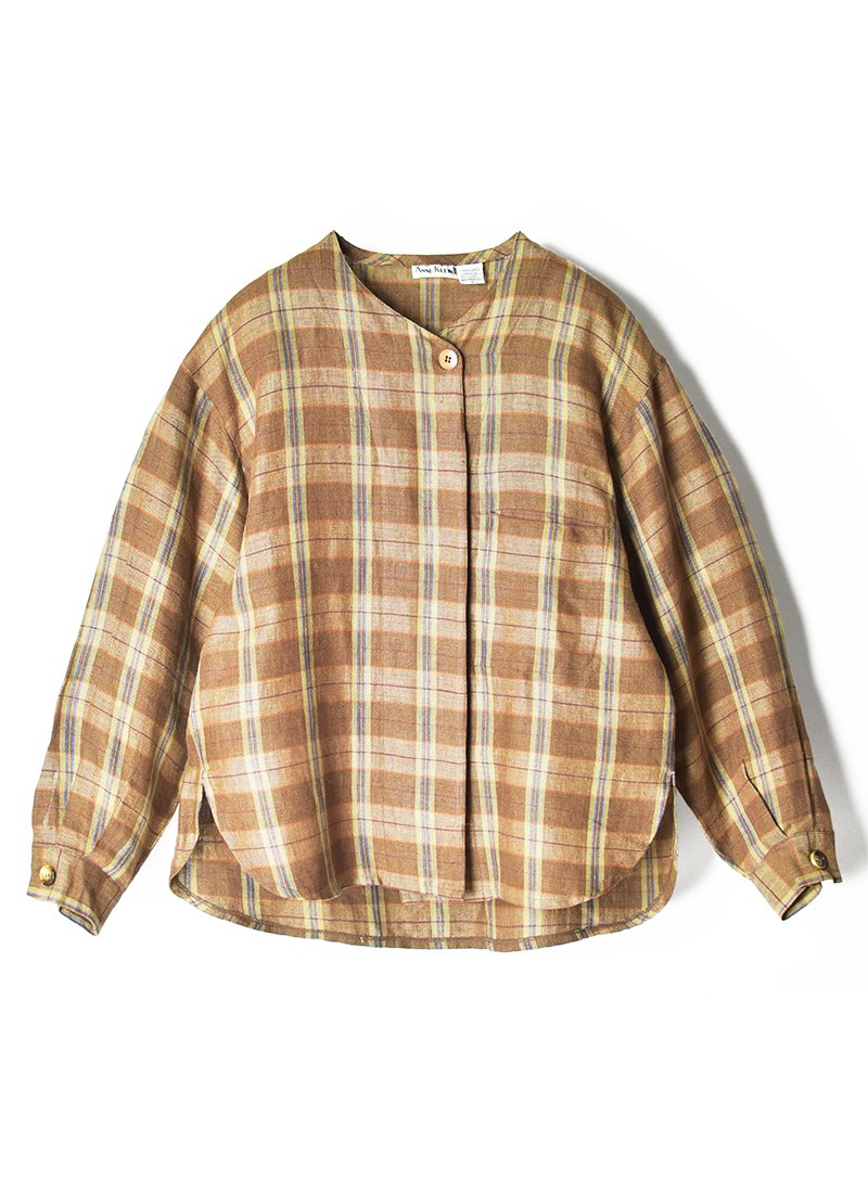 USED Linen Check Blouse