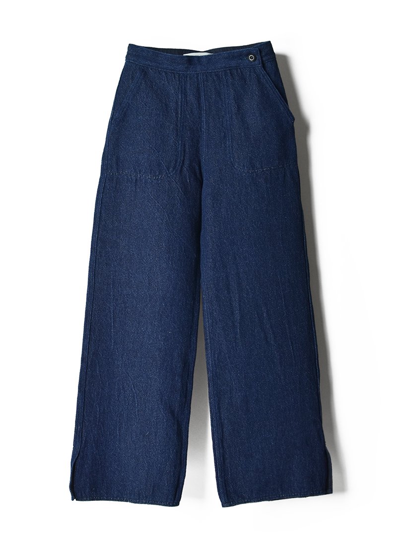 ARCHI Dolce Denim Side Zip Wide Pants