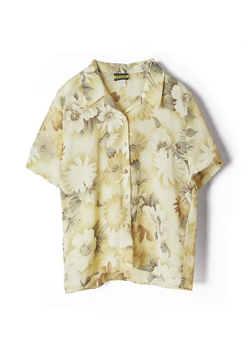 USED Flower Print Design Shirt 