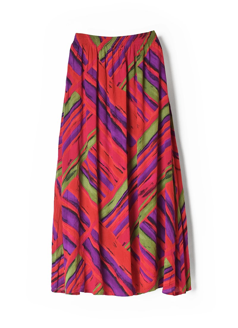 USED Printed Design Rayon Skirt