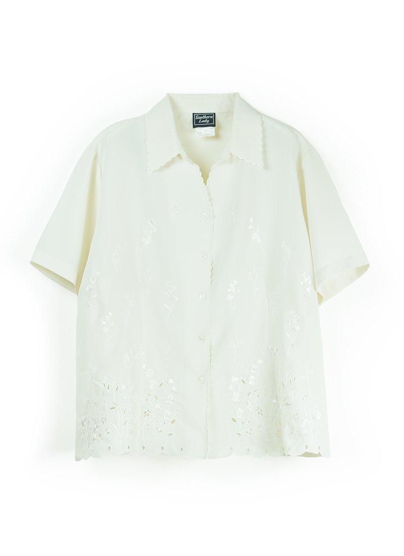 USED Floral Embroidery Blouse No.2