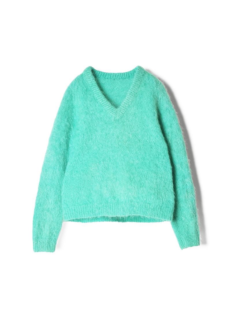 USED Shaggy Mohair V-neck Knit