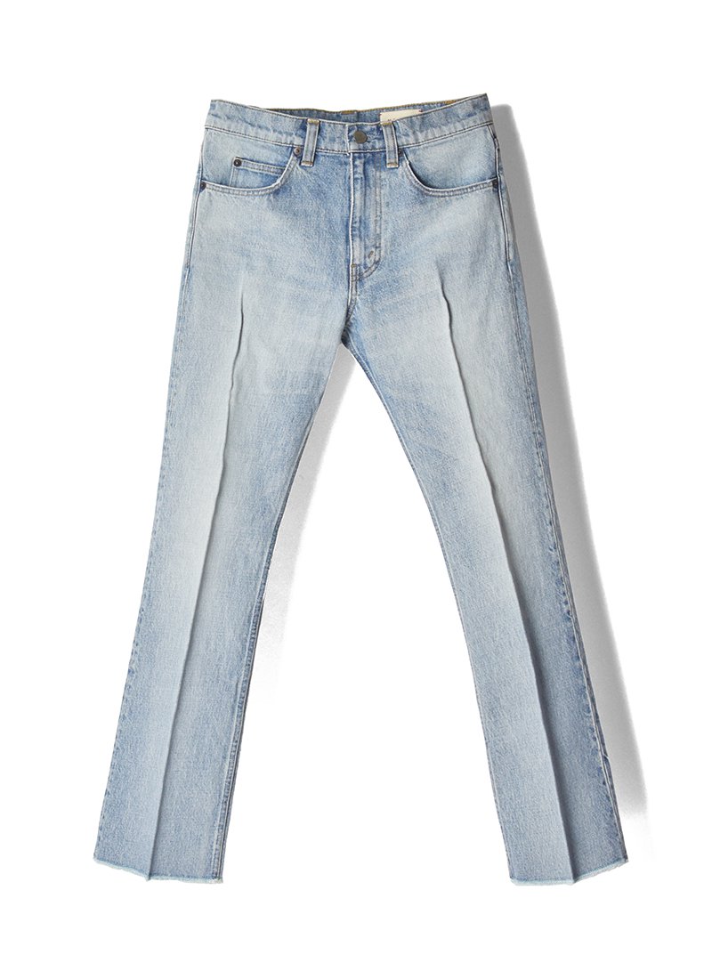 MEYAME Center Pleats Flare Jeans
